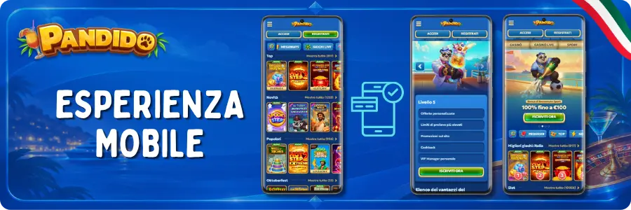 Esperienza mobile Pandido casino online su smartphone