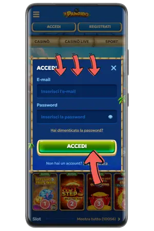 Login Pandido Casino Italia